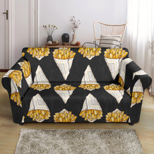 French Fries Dark Background Loveseat Couch Slipcover