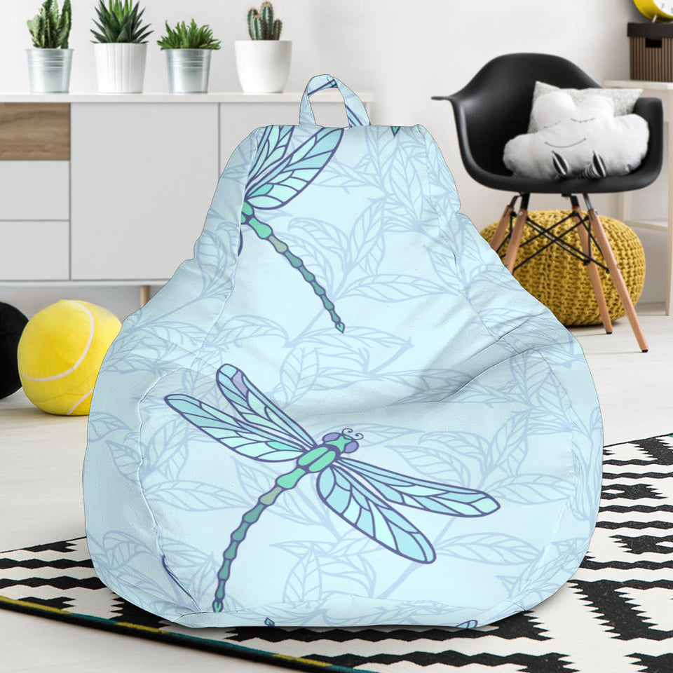 Dragonfly Pattern Blue Background Bean Bag Cover