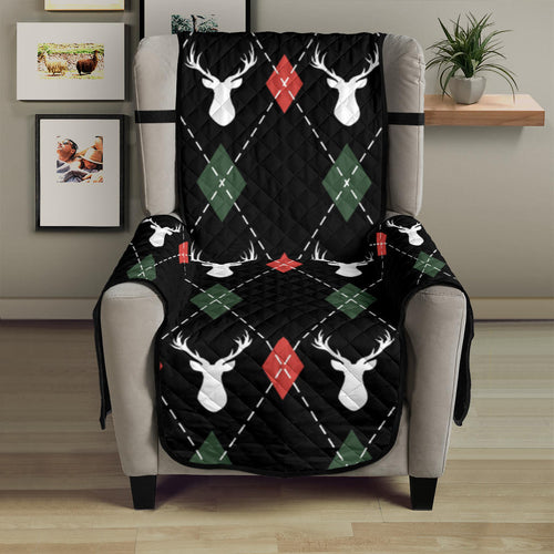 Deer Christmas new year pattern argyle Chair Cover Protector