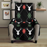Deer Christmas new year pattern argyle Chair Cover Protector