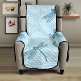 Dragonfly pattern blue background Chair Cover Protector