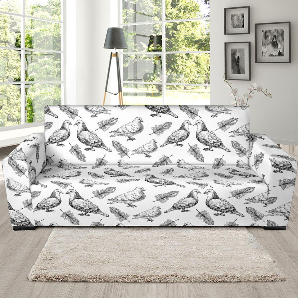 Pigeon Pattern Print Design 05  Sofa Slipcover