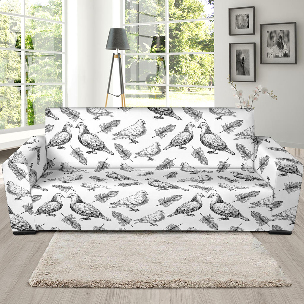 Pigeon Pattern Print Design 05  Sofa Slipcover