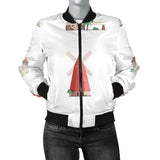 Windmill Design Pattern Women'S Bomber Jacket