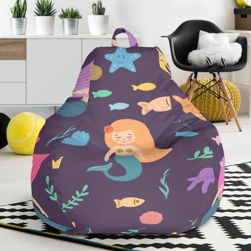 Beautiful Mermaid Fish Jellyfish Algae Other Marine World Bean Bag Cover