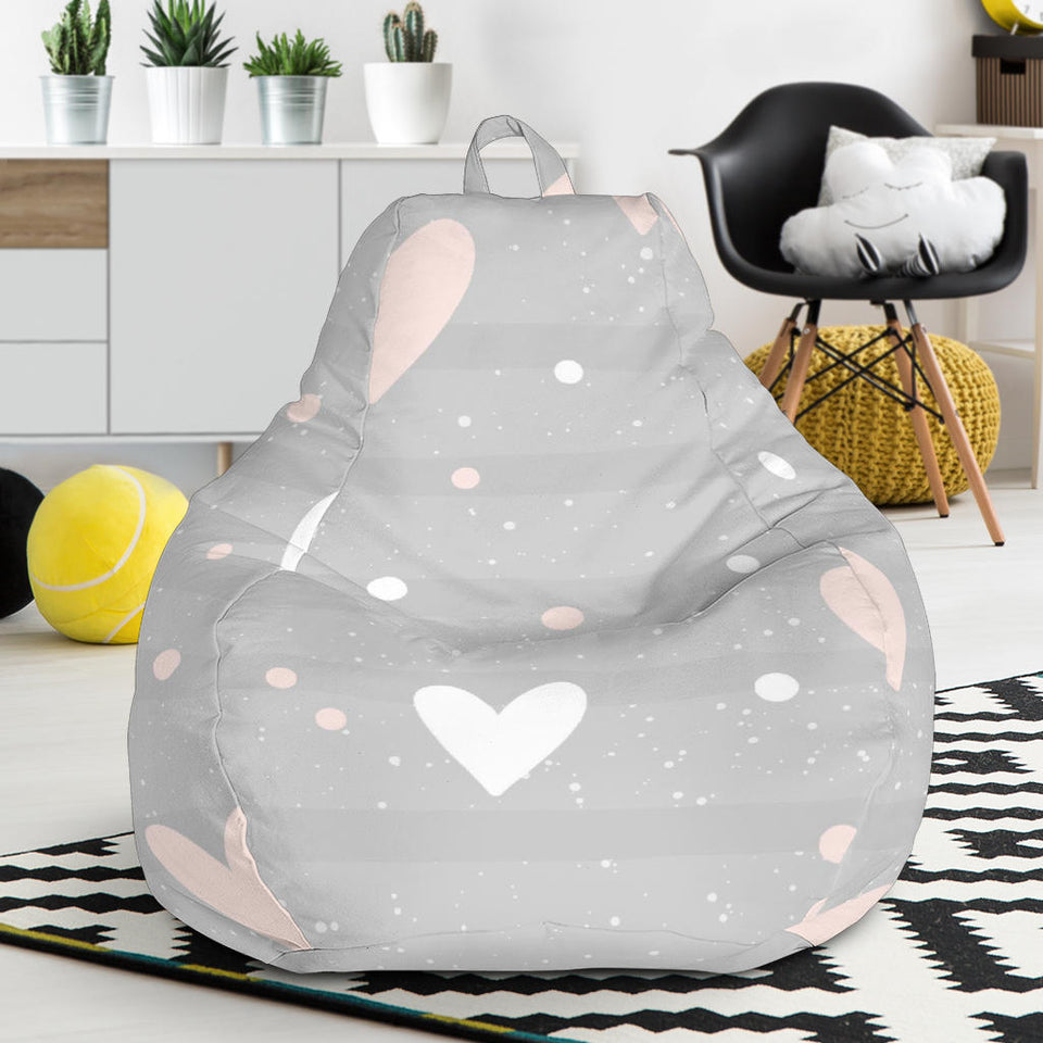 Heart Pattern Gray Background Bean Bag Cover