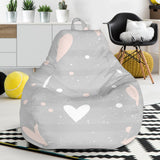 Heart Pattern Gray Background Bean Bag Cover