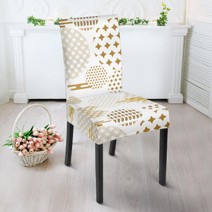 Beautiful Gold Japanese Pattern Dining Chair Slipcover