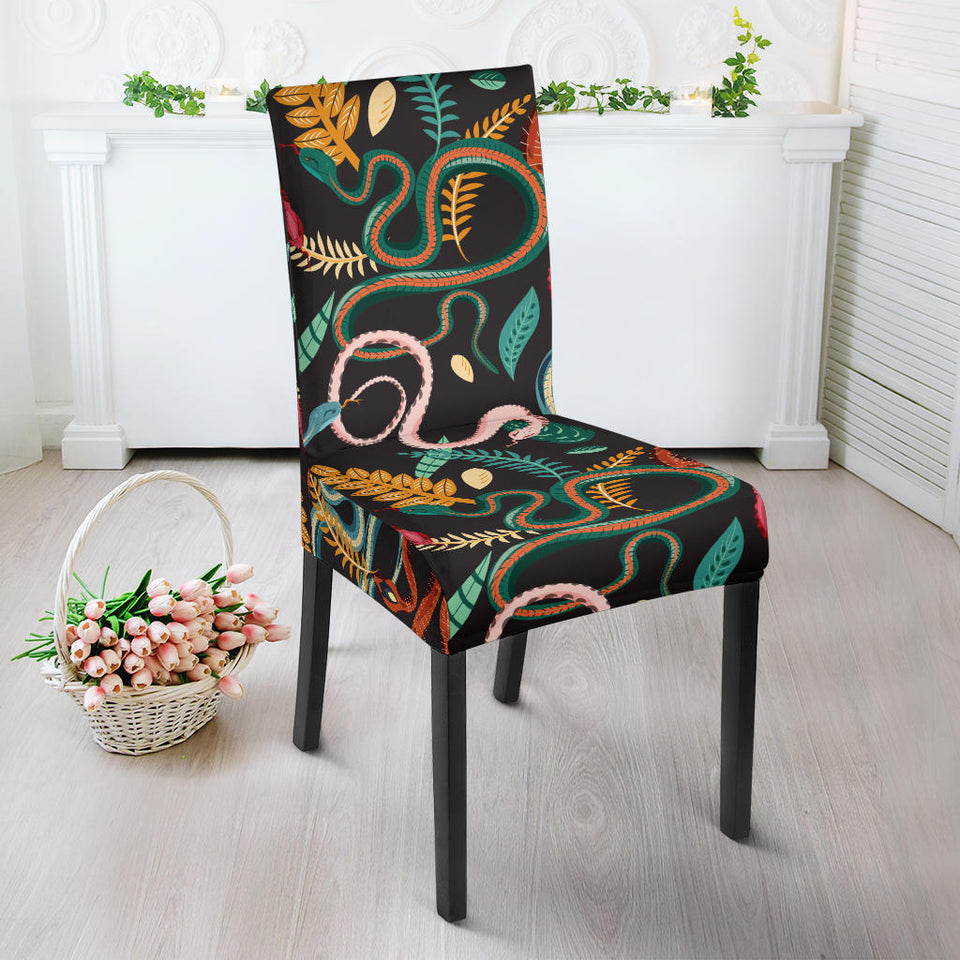 Colorful Snake Plant Pattern Dining Chair Slipcover