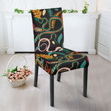 Colorful Snake Plant Pattern Dining Chair Slipcover
