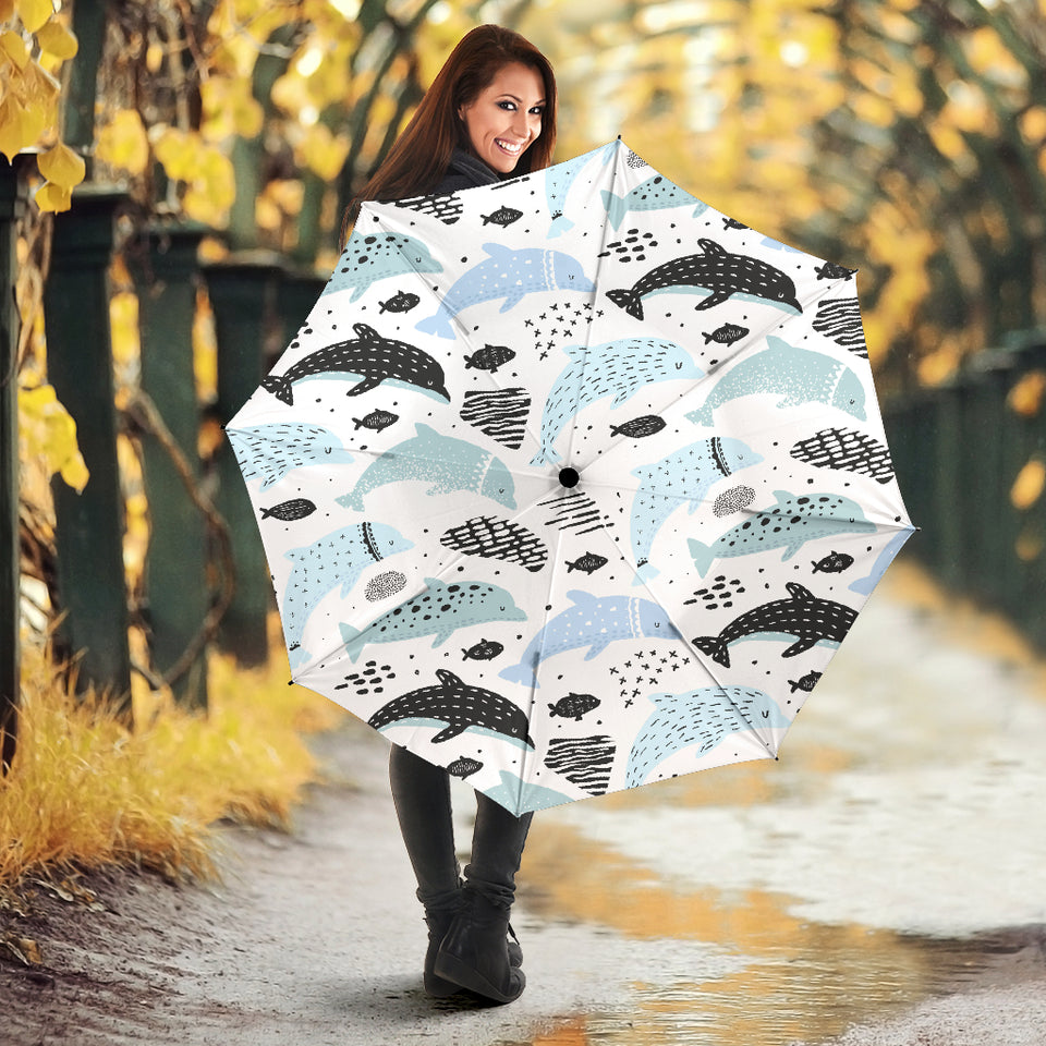 Cute Dolphins Childish Style Pattern Umbrella