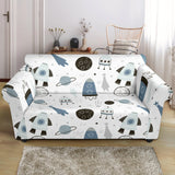 Hand Drawn Space Elements Space Rocket Star Planet Space Probe Loveseat Couch Slipcover