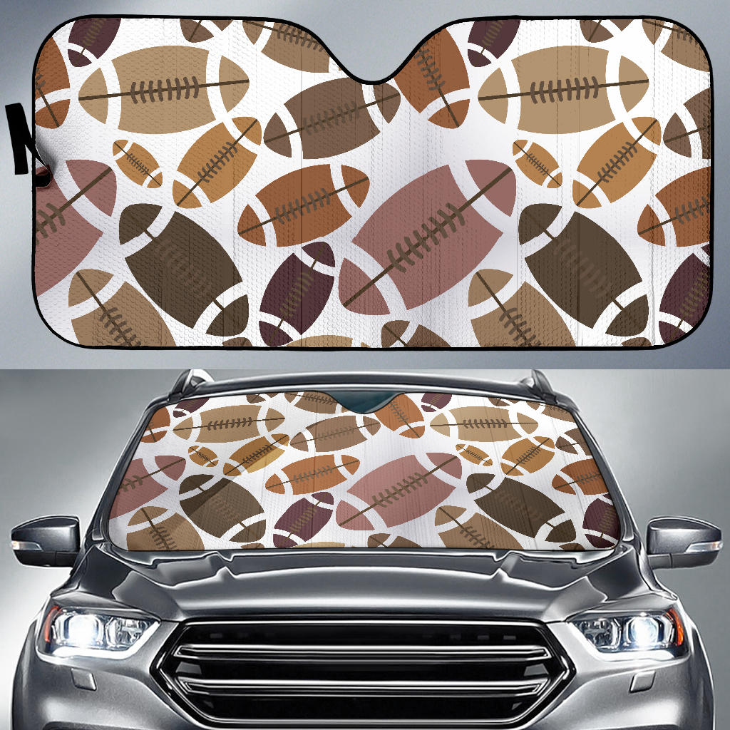 American Football Ball Pattern Car Sun Shade