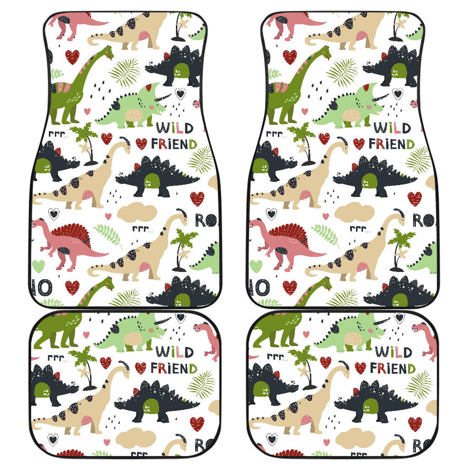 Cute Dinosaurs Pattern Front And Back Car Mats