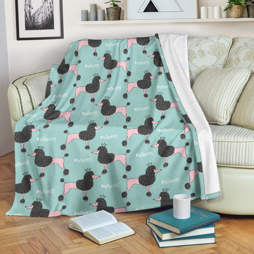 Poodle Dog Green Background Premium Blanket
