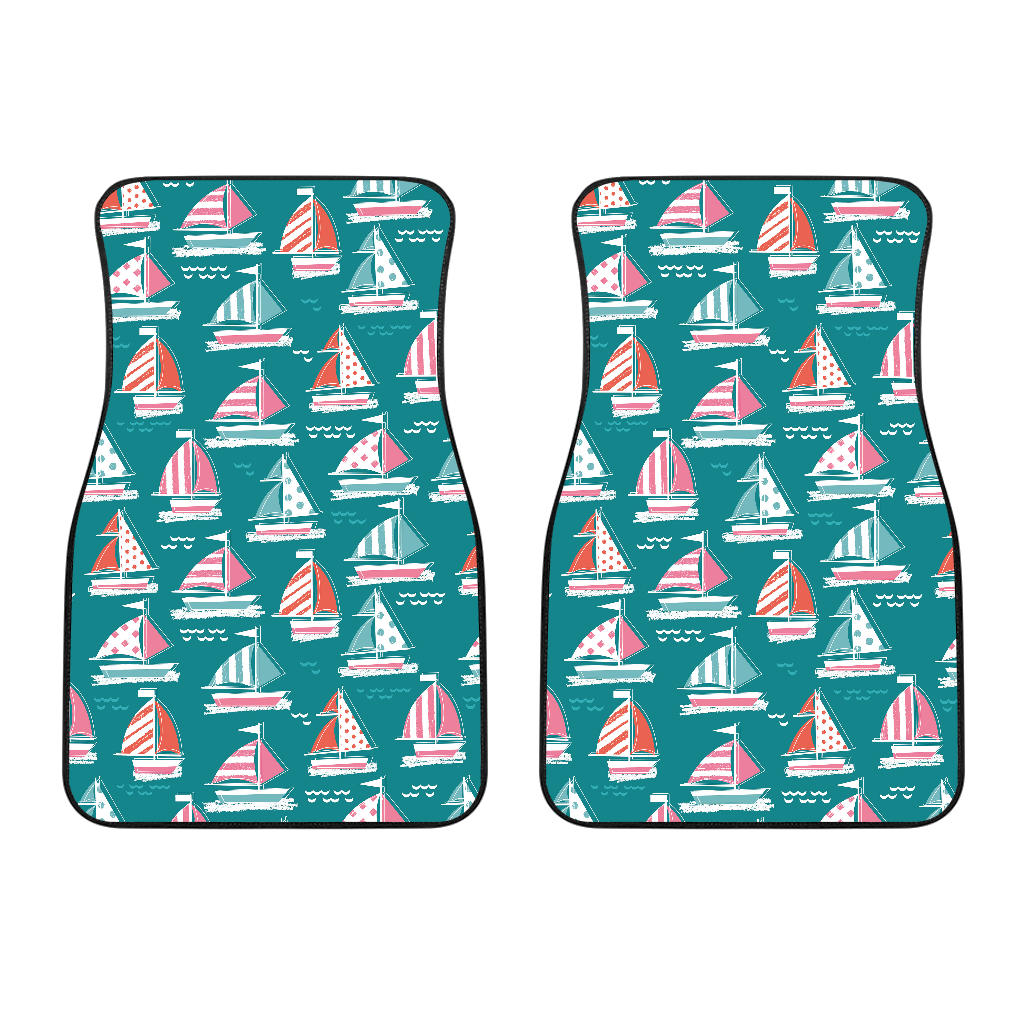 Cute Sailboat Pattern Front Car Mats