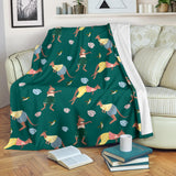 Kangaroo Leaves Pattern Premium Blanket