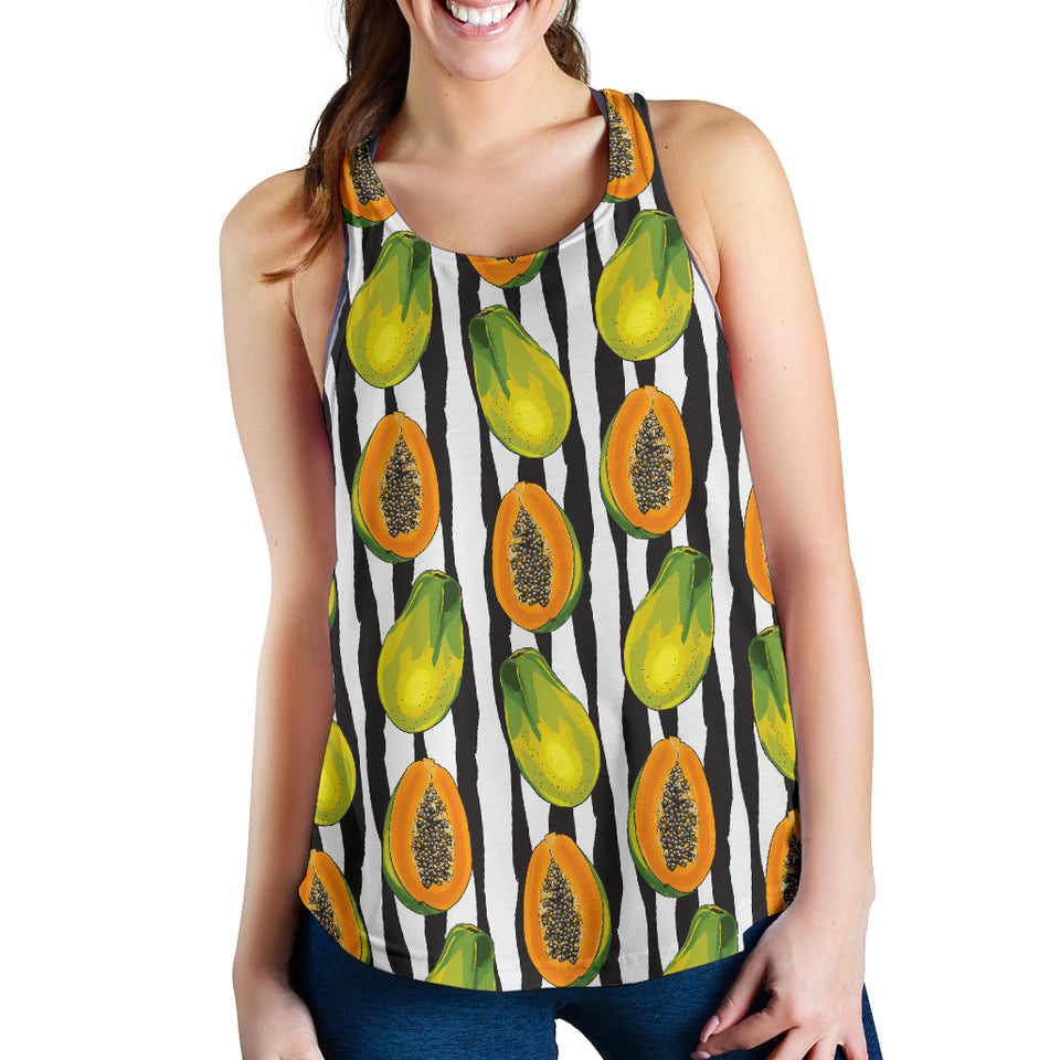 papaya design pattern Women Racerback Tank Top