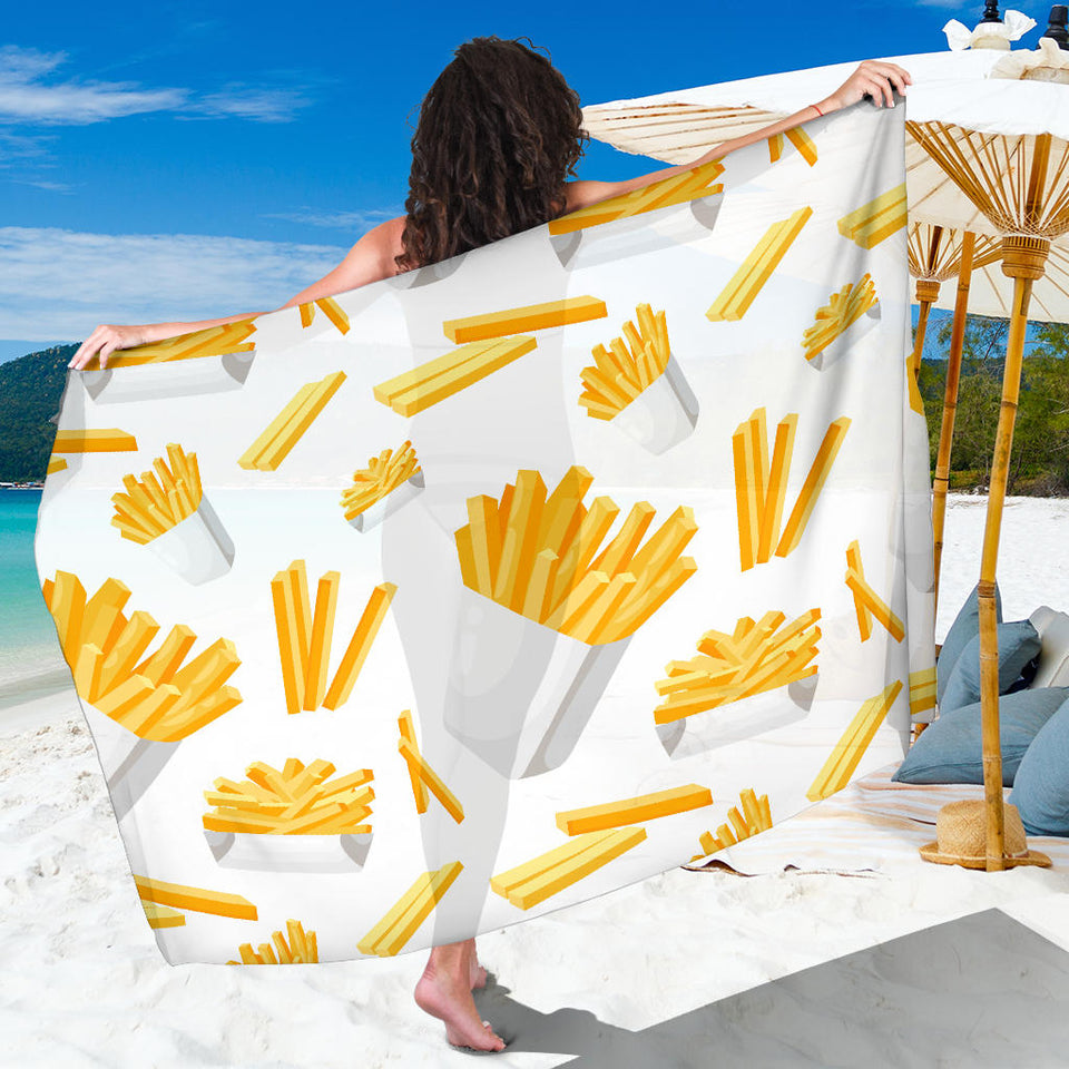 French Fries White Paper Box Pattern Sarong