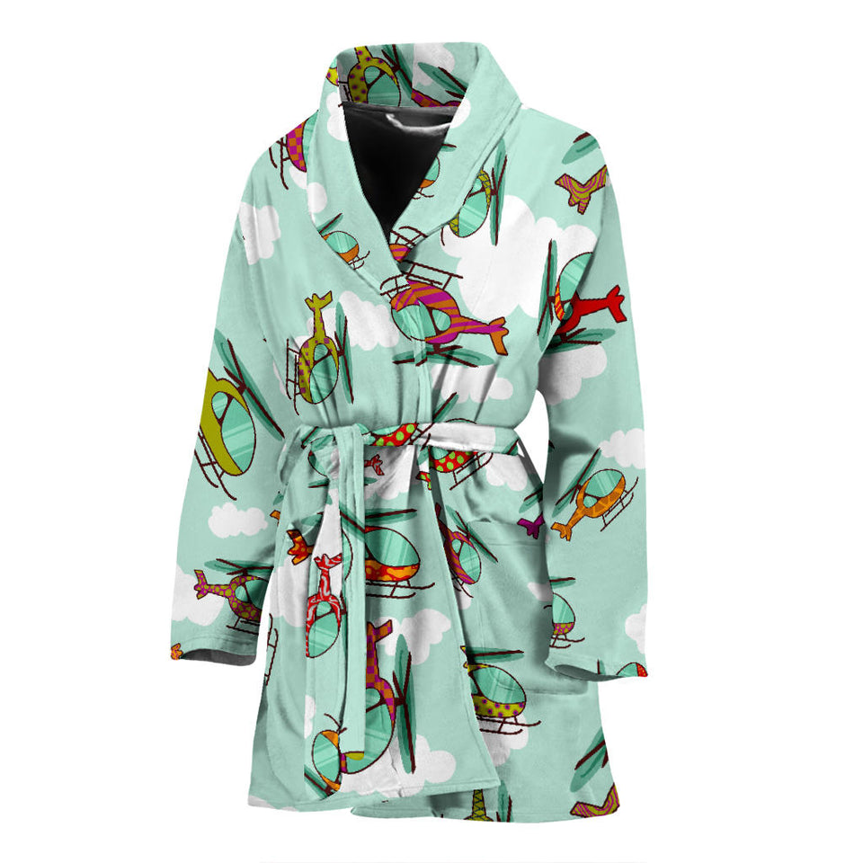 Helicopter Design Pattern Women'S Bathrobe