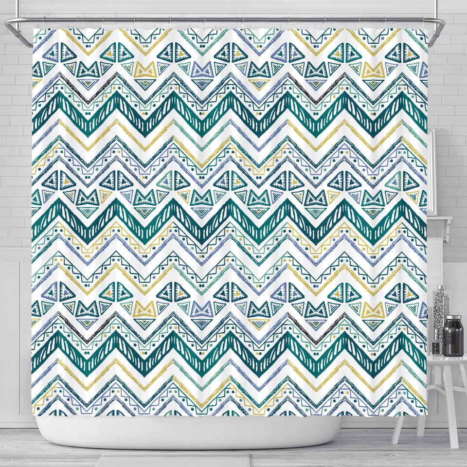 Zigzag  Chevron Paint Design Pattern Shower Curtain Fulfilled In US