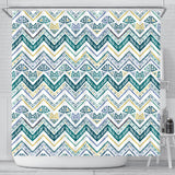 Zigzag  Chevron Paint Design Pattern Shower Curtain Fulfilled In US