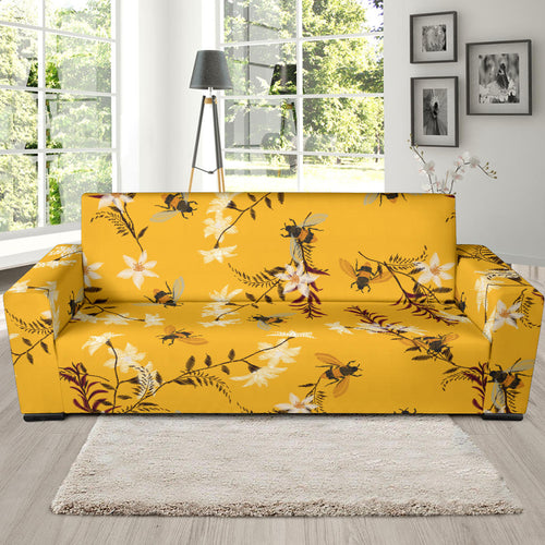 Bee Flower Pattern Sofa Slipcover