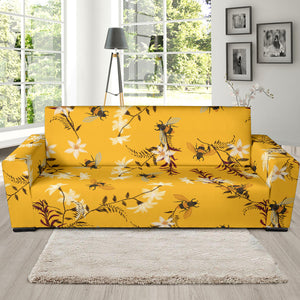 Bee Flower Pattern Sofa Slipcover