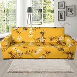 Bee Flower Pattern Sofa Slipcover