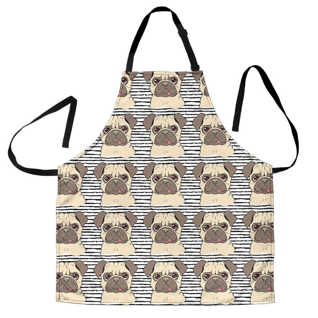 Happy Pug Pattern Adjustable Apron