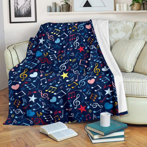 Music Notes Pattern Print Design 03 Premium Blanket