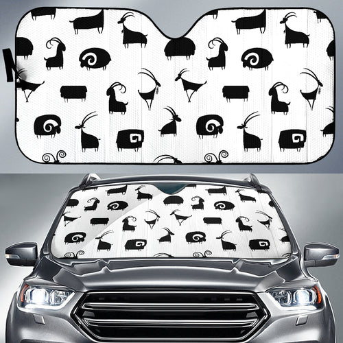 Goat Ram Pattern Car Sun Shade