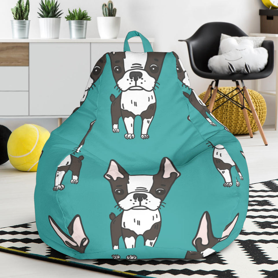 Hand Drawn Boston Terrier Dog Pattern Bean Bag Cover