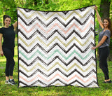 Zigzag  Chevron Paint Pattern Premium Quilt