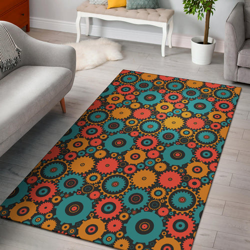 Gear Pattern Print Design 01 Area Rug
