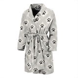 Dog Paws Pattern Print Design 03 Men's Bathrobe