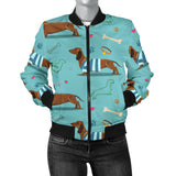 Dachshund Decorative Background Women'S Bomber Jacket