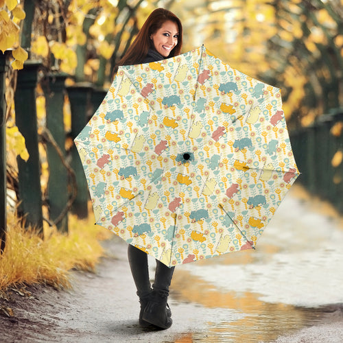 Hippopotamus Pattern Print Design 04 Umbrella