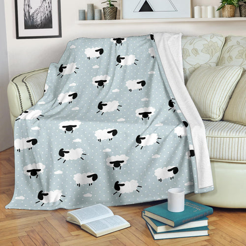 Sheep Polka Dot Cloud Pattern Premium Blanket