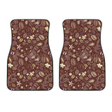 Coffee Bean Flower Pattern Front Car Mats
