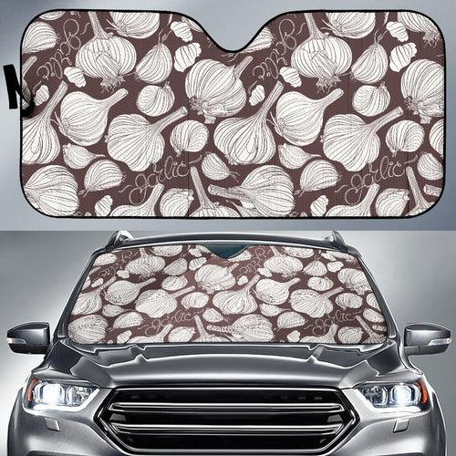 Garlic Bulb Dark Background Car Sun Shade