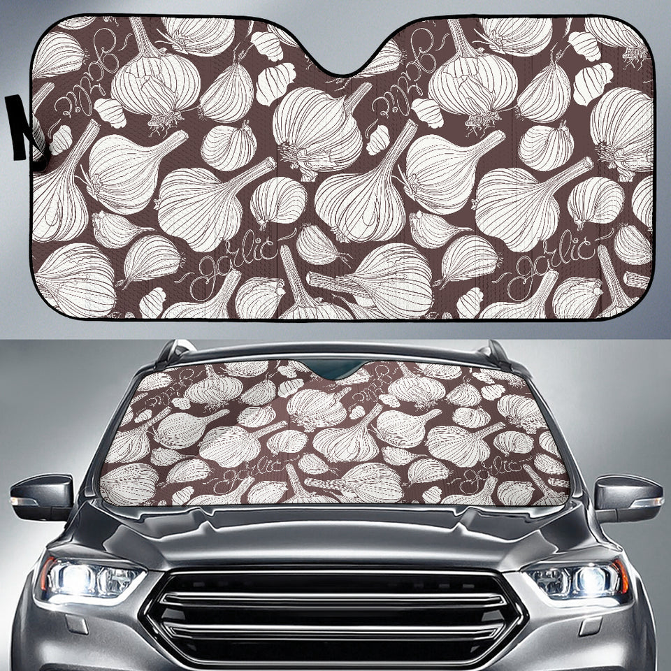 Garlic Bulb Dark Background Car Sun Shade