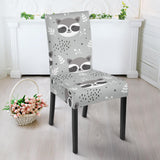 Cute Raccoons Leaves Dot Dining Chair Slipcover