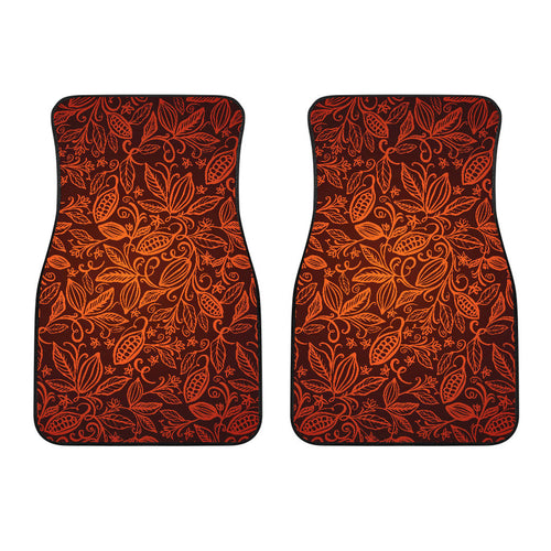 Cocoa Beans Tribal Polynesian Pattern  Front Car Mats