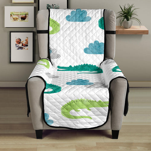 watercolor crocodile pattern Chair Cover Protector
