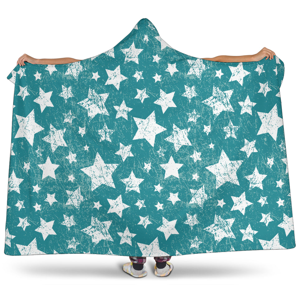 Vintage Star Pattern Hooded Blanket