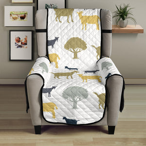 Silhouettes of goat and tree pattern Chair Cover Protector