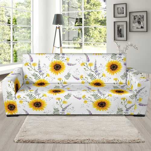 Beautiful Sunflowers Pattern Sofa Slipcover