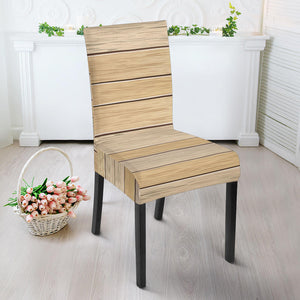 Wood Printed Pattern Print Design 01 Dining Chair Slipcover
