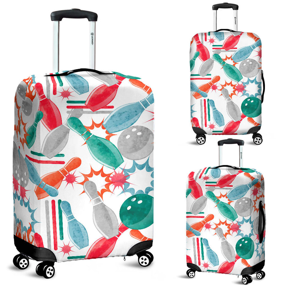 Watercolor Bowling Pattern Luggage Covers